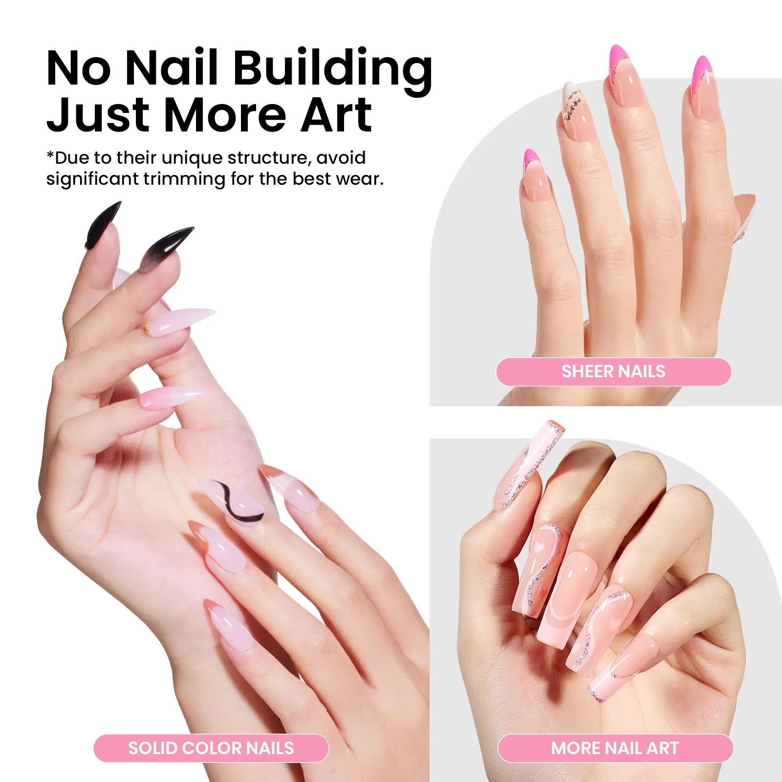Beetles Tipex Instant Apex Nail Tips | Thick Nail Tips for Flat Nails