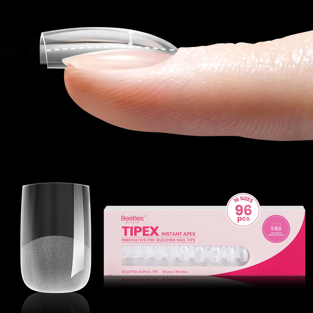 Beetles Tipex Instant Apex Nail Tips | Thick Nail Tips for Flat Nails