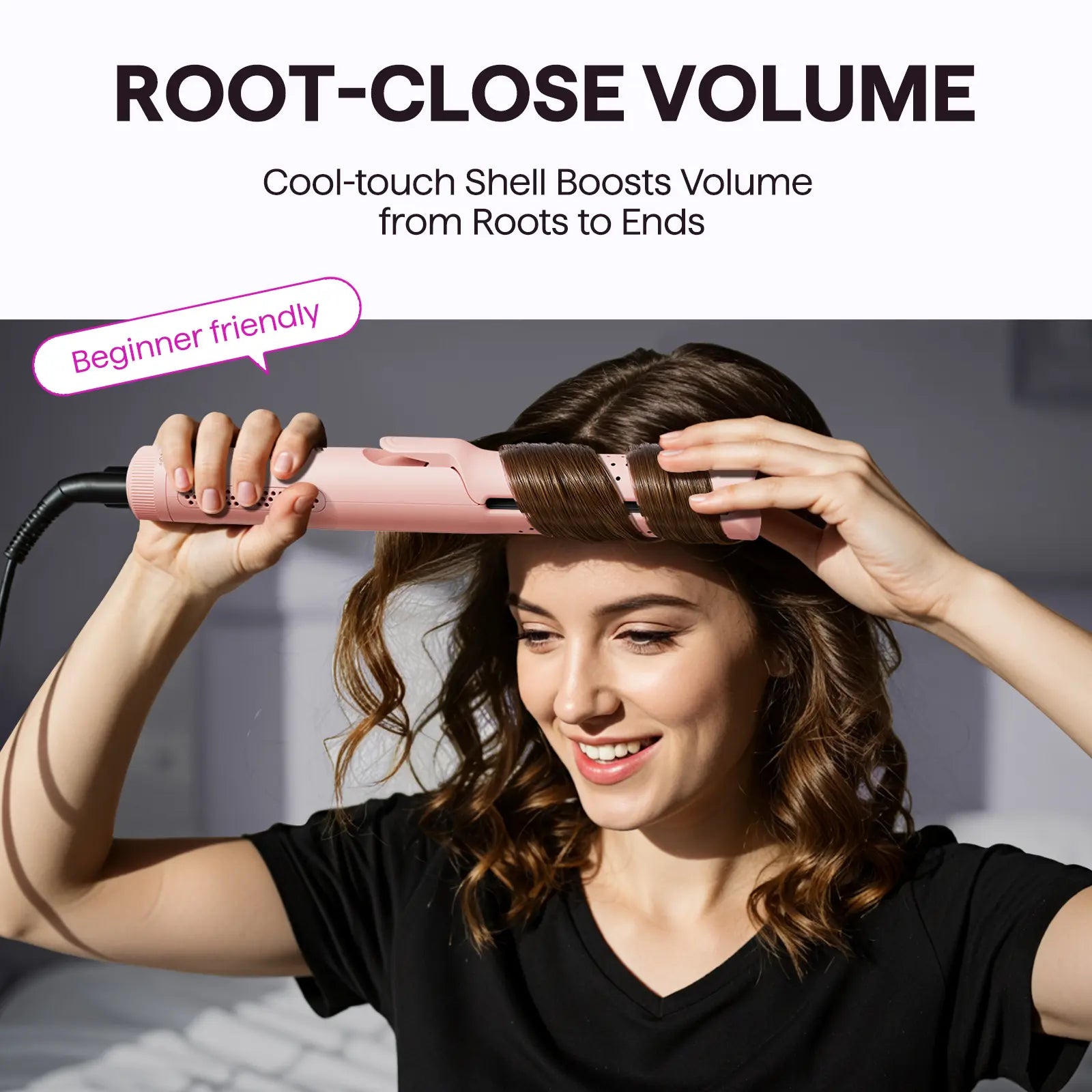 Wavytalk Whirlwind Curl | 360° Airflow Straightener & Curler
