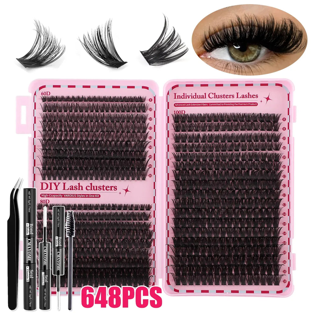 DIY Volume Eyelash Cluster Set | D Curl Lashes 8mm–16mm