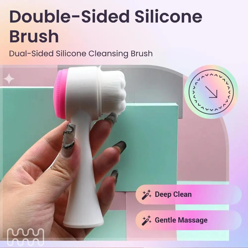 Double-Sided Silicone Face Brush | Facial Cleanser & Massager