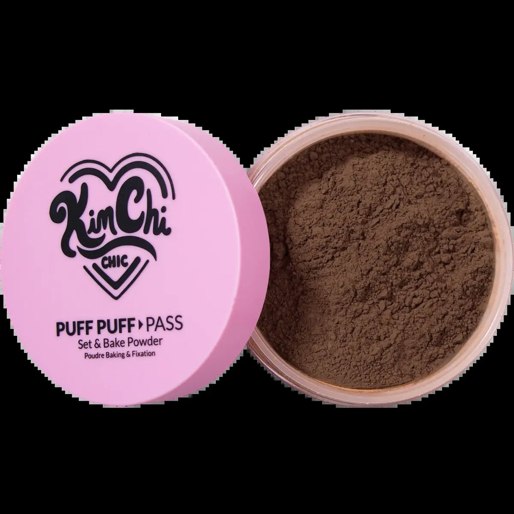 Kimchi Chic Puff Puff Pass Set & Bake Powder with Rice Powder & Vitamin-E, Lightweight & Translucent Makeup, Cosmetic Setting Powder
