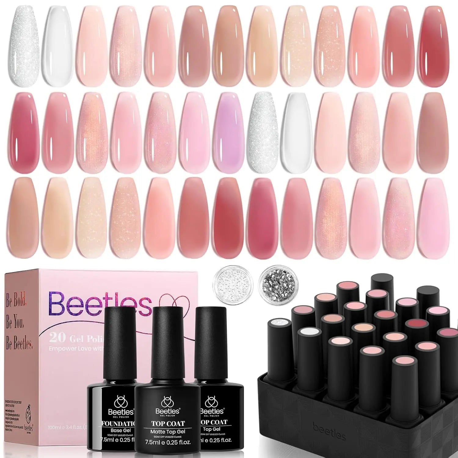 Beetles Tipex Instant Apex Nail Tips | Thick Nail Tips for Flat Nails