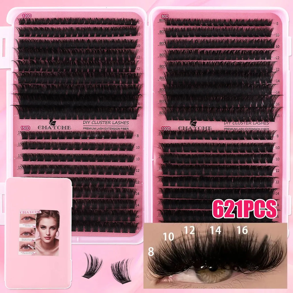 DIY Volume Eyelash Cluster Set | D Curl Lashes 8mm–16mm