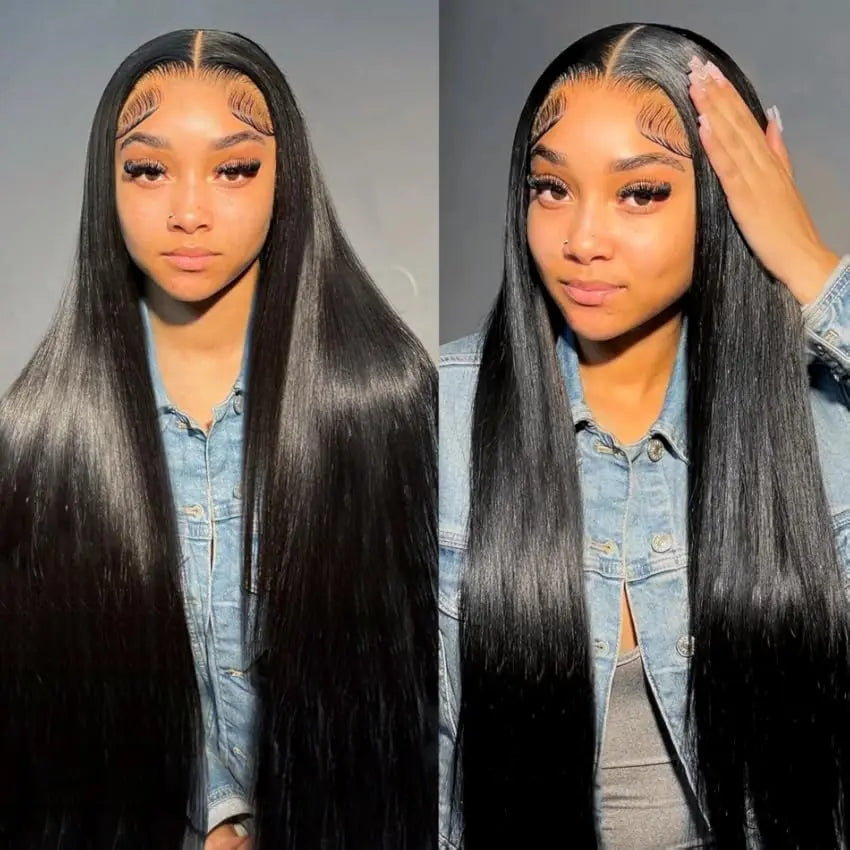 13x6 HD Lace Front Human Hair Wig | Natural Black Pre-Plucked Wig