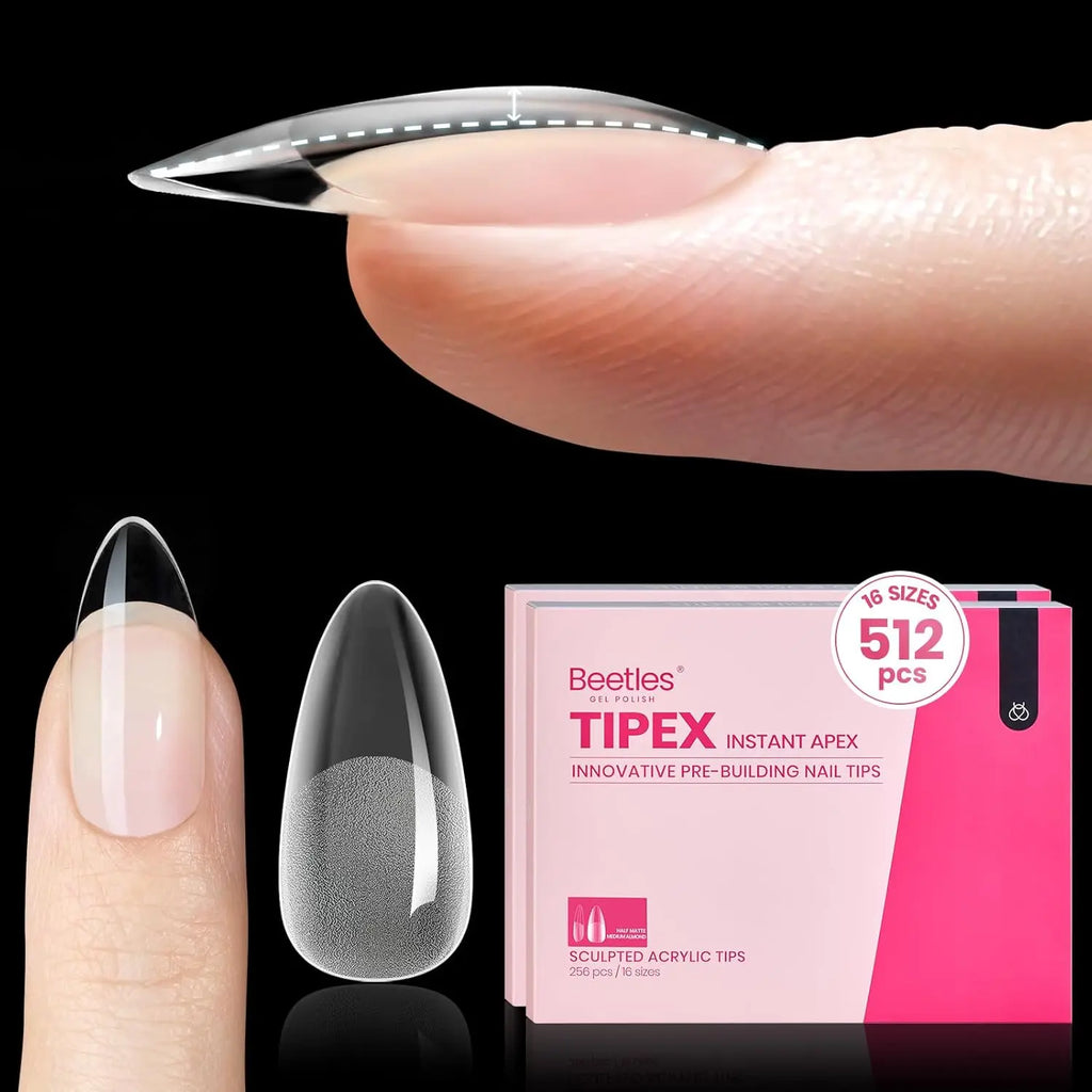 Beetles Tipex Instant Apex Nail Tips | Thick Nail Tips for Flat Nails