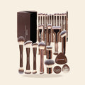 Maange 28-Piece Makeup Brush Set | Brushes, Puffs & Storage Box