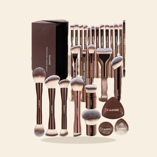 Maange 28-Piece Makeup Brush Set | Brushes, Puffs & Storage Box